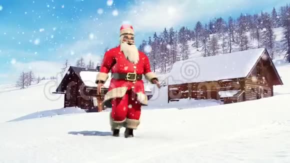 圣诞老人在雪地上跳舞视频的预览图