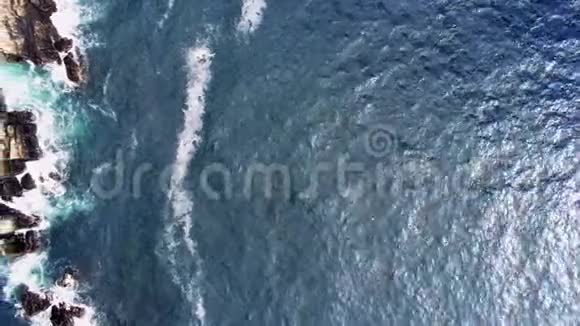 飞越蓝色海水和岩石海岸如果爱尔兰视频的预览图