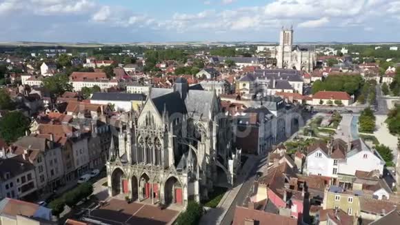 香槟地区Troyes的鸟瞰图视频的预览图