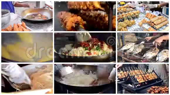 泰国街头美食蒙太奇视频的预览图