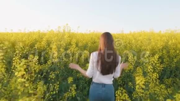 科尔扎球场年轻女孩的后景肖像慢动作视频的预览图