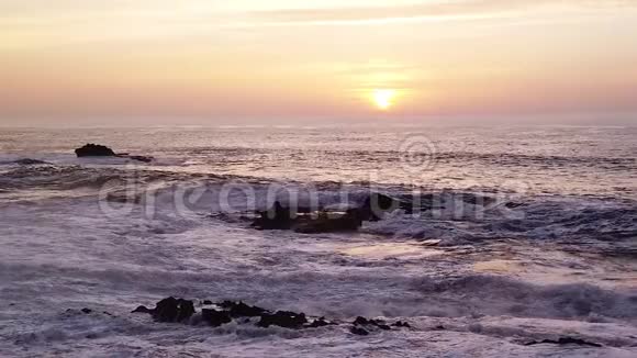 大西洋摩洛哥海岸非洲时代日落的美丽景色视频的预览图