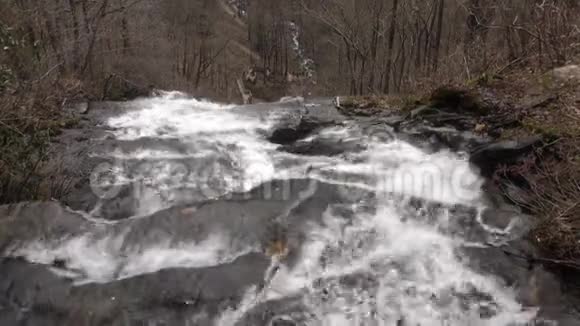 佐治亚州阿莫科拉瀑布站在阿莫科拉瀑布顶部向下看视频的预览图