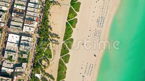 鸟瞰迈阿密海滩4k视频视频的预览图