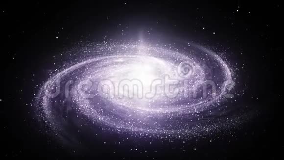 螺旋银河系在充满恒星和星云的空间中旋转视频的预览图