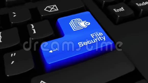 计算机键盘按钮上的文件安全圆运动视频的预览图