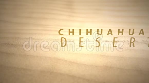 用文字滑过温暖的沙漠沙丘奇瓦川沙漠视频的预览图
