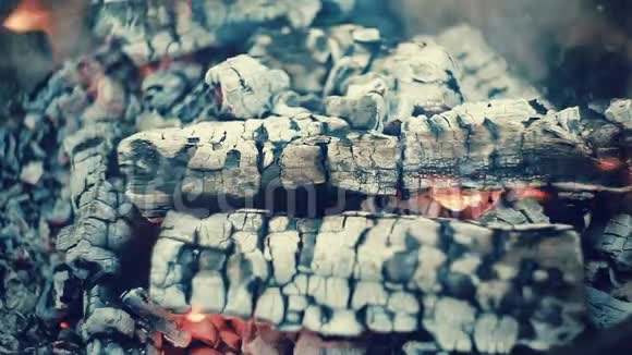 纸木头和煤都在欢快地燃烧视频的预览图