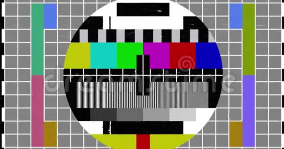 抽象现实屏幕故障闪烁多色模拟老式电视信号干扰和色条静态视频的预览图