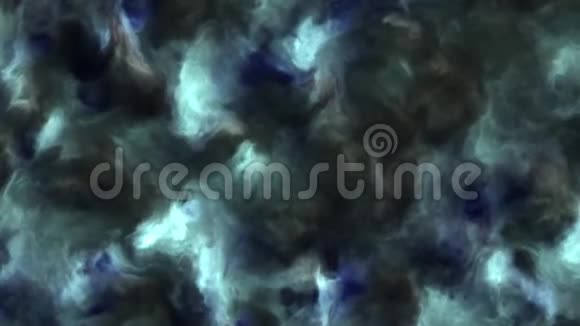 太空星云中的风暴蓝色和青色云的4k视频缓慢移动形成和溶解4k3840p24fps视频的预览图