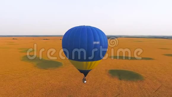 热气球低浮在田野上飞行员训练教育计划视频的预览图