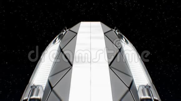 天王星背景上的外星宇宙飞船视频的预览图