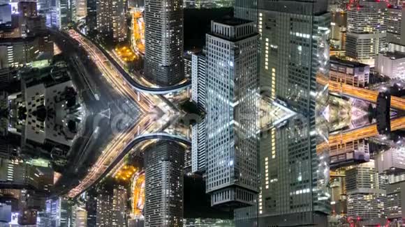 合并建筑东京城市天际线的时间推移视频的预览图