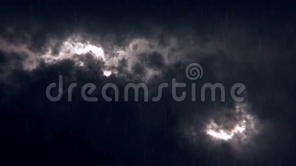 白色科幻天空云带落雨循环背景视频的预览图