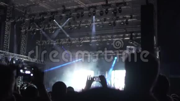 音乐迷在音乐会上录制视频用快乐的时刻保存记忆视频的预览图