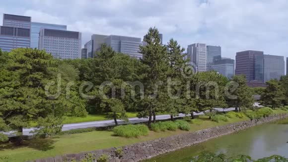 东京帝国城堡花园江户城堡遗址视频的预览图