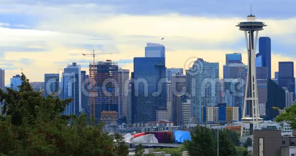 西雅图华盛顿市中心4K天气晴朗视频的预览图