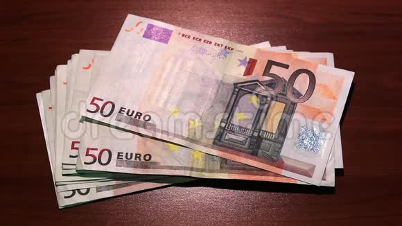 最后的钱消失了破产通货膨胀金融危机50欧元钞票视频的预览图
