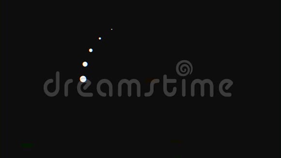 黑色背景下大小的白色气泡在圆圈上移动的抽象动画视频的预览图