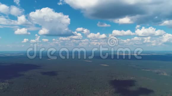 时间流逝蓝天白云飘过森林视频的预览图