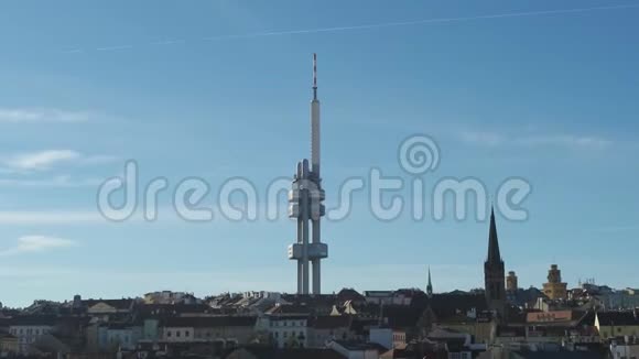 捷克共和国布拉格的无人机空中电视塔视频的预览图