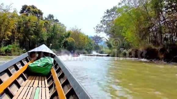 沿缅甸英莱湖运河快速独木舟之旅视频的预览图