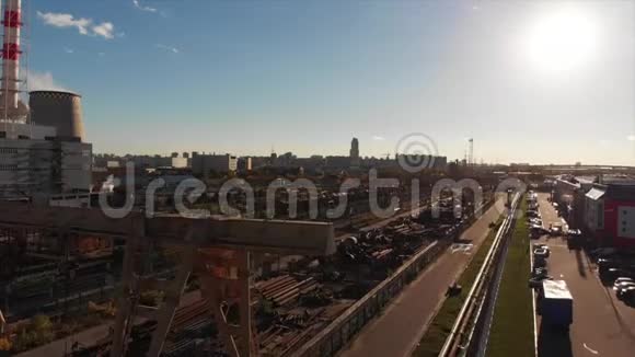城市景观和厂区的版图生产工业城域内物流中心视频的预览图