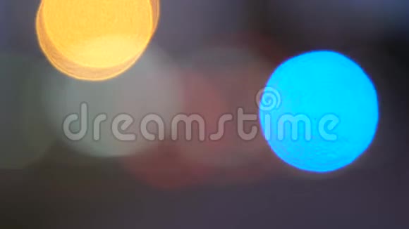 消焦黄蓝圆光效应抽象模糊运动波切粒子视频的预览图