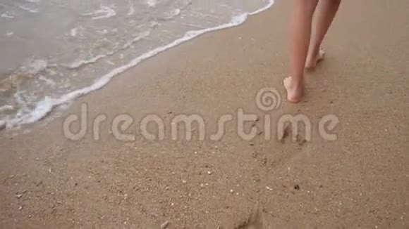 慢动作翻译女孩在海边放松视频的预览图