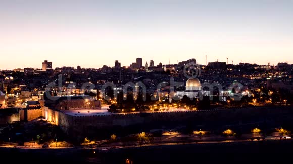 耶路撒冷日落时间流逝视频的预览图