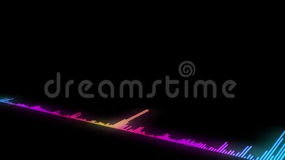 用于音乐和计算机计算的音频频谱发光模拟五彩声波视频的预览图