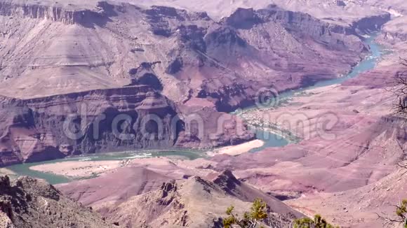 亚利桑那州大峡谷大峡谷科罗拉多河的近景视频的预览图