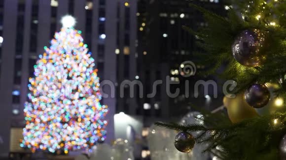 纽约著名而壮观的圣诞树视频的预览图