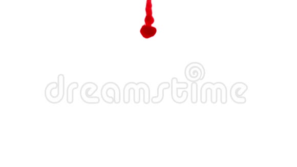 红墨水在白色背景上溶解在水中用Luma哑光计算机仿真的三维渲染V6一次流动视频的预览图