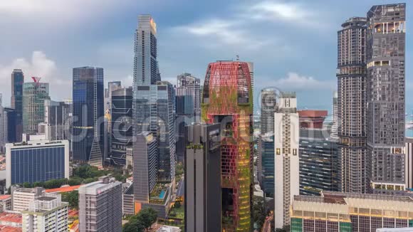 从唐人街到新加坡市区的鸟瞰图视频的预览图