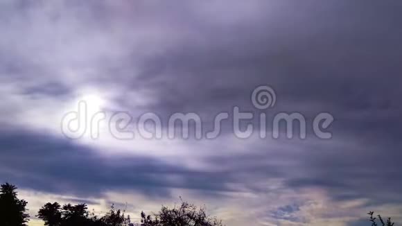 时光倒流的多云天空阳光透过云层和光线照射视频的预览图