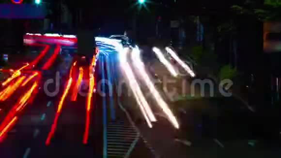 东京欧姆大道市中心街道的延时长曝光变焦视频的预览图