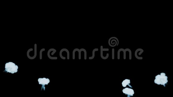 三维动画美丽的烟雾在黑色背景上的视觉效果与烟雾V8视频的预览图