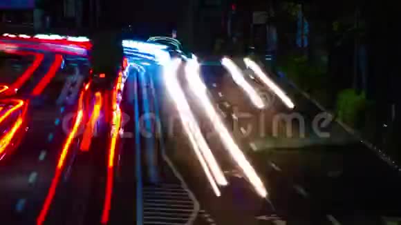 东京OUME大道市中心街道的延时长曝光变焦视频的预览图