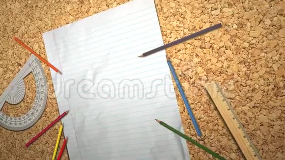 带笔记本和铅笔的学生特写表学校背景视频的预览图