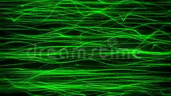 流动绿色抽象线可循环运动背景回退视频的预览图