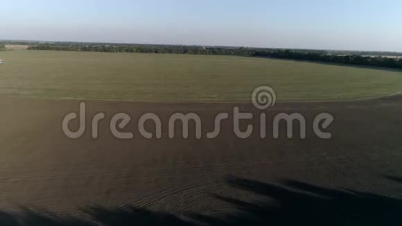 作物Duster带着小麦飞过田野在无人驾驶飞机上喷洒化学物质对付寄生虫视频的预览图