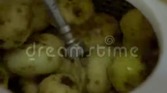 土豆用机器清洗蔬菜视频的预览图