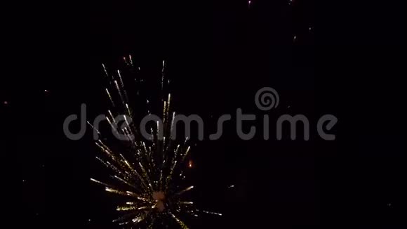 焰火表演在背景夜天场的惊人敬礼慢动作视频的预览图