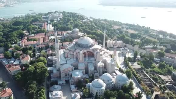伊斯坦布尔圣索菲亚鸟瞰图视频的预览图