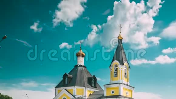 RechytsaGomel地区白俄罗斯夏日阳光下的睡眠大教堂视频的预览图