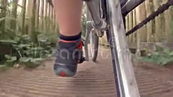 德国摩尔人施瓦菲默梅尔的桥上骑自行车的男子视频的预览图