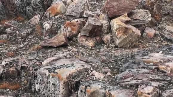 斯瓦尔巴山地冰雪融化后的石头视频的预览图