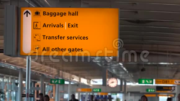 国际机场行李厅抵达转机和登机牌视频的预览图