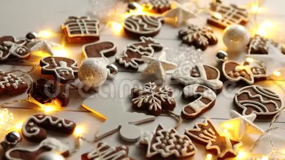 圣诞糖果作文带有圣诞装饰的沙面饼干视频的预览图